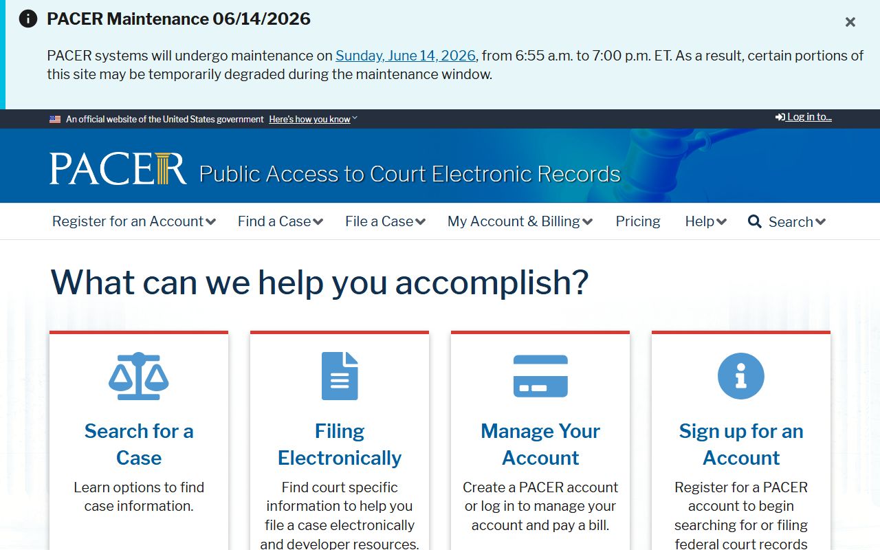 Hamilton County court records federal PACER access source