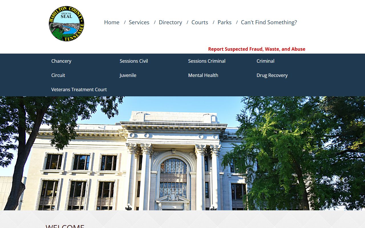 Hamilton County court records court system page