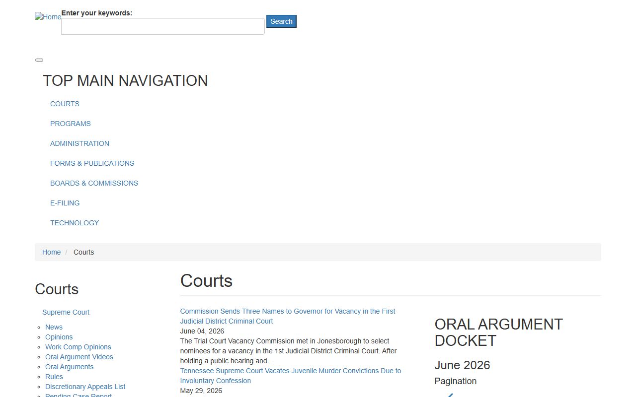 Hamilton County court records Tennessee AOC courts index